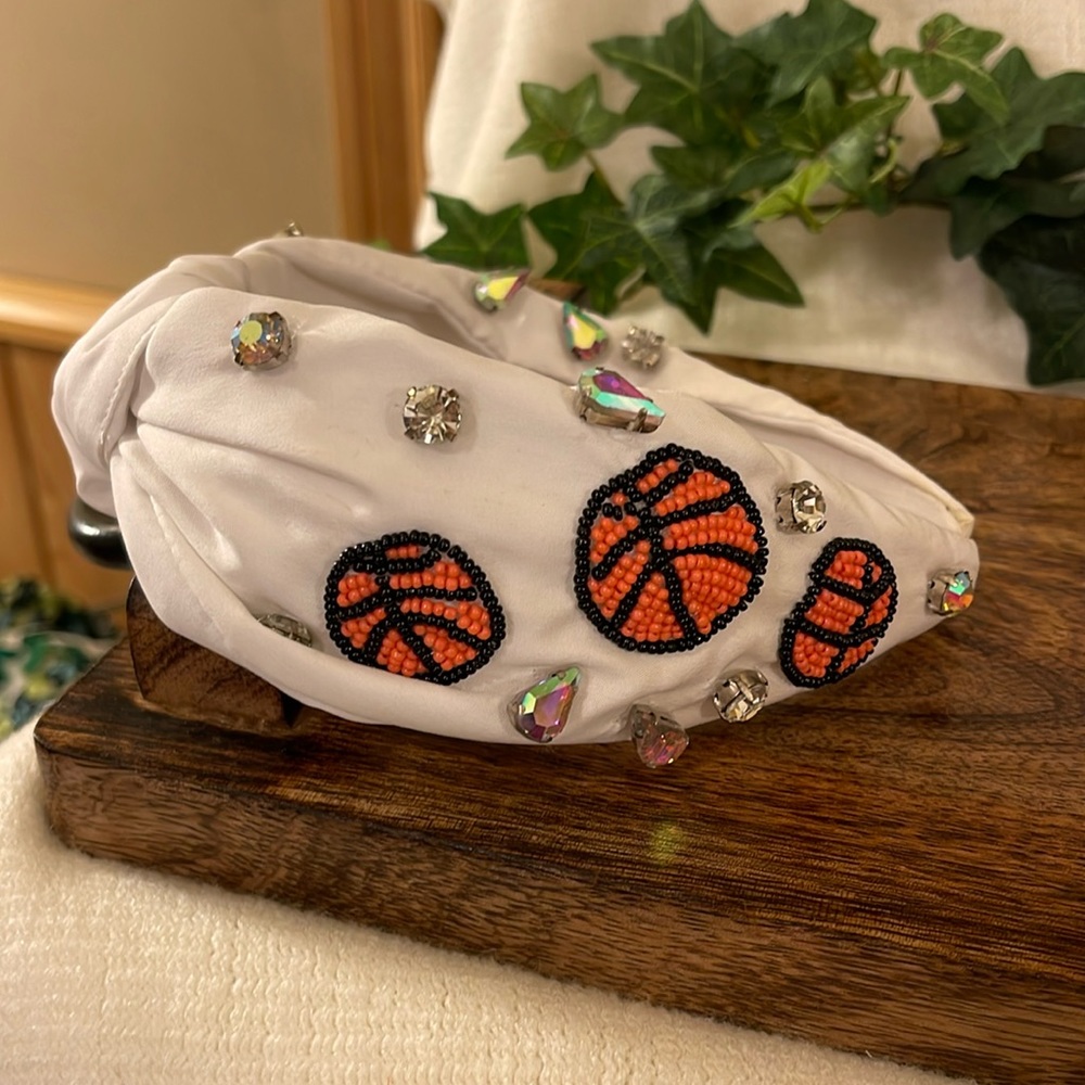 Seed Bead Headband • Basketball